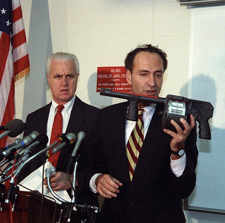 Rep. Charles Schumer (D-NY) and Rep. Jim Moody (D-WI)